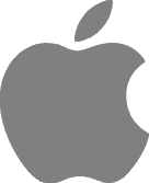 Apple logo in black
